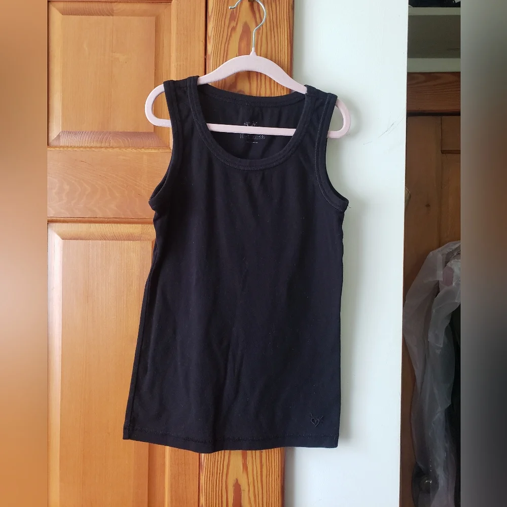 Justice Girls Basic Solid Neutral Black Tank Top 10